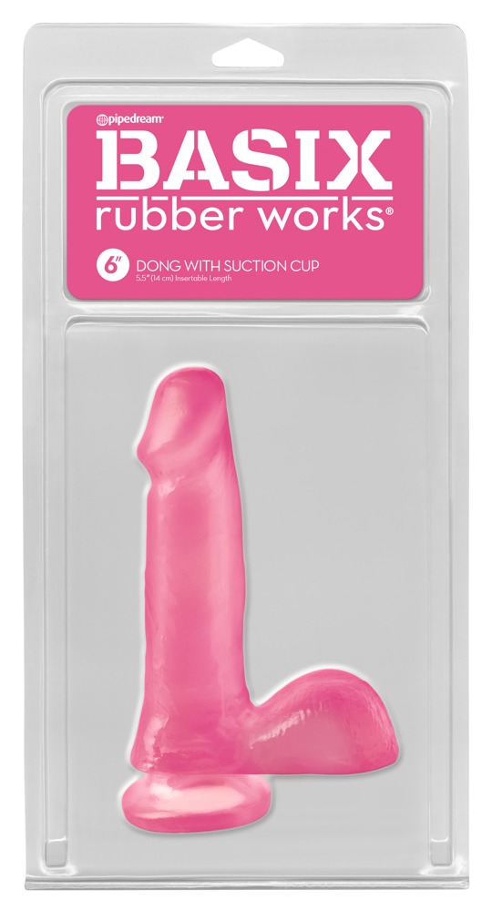 Basix Dong 6" Suction Cup pink