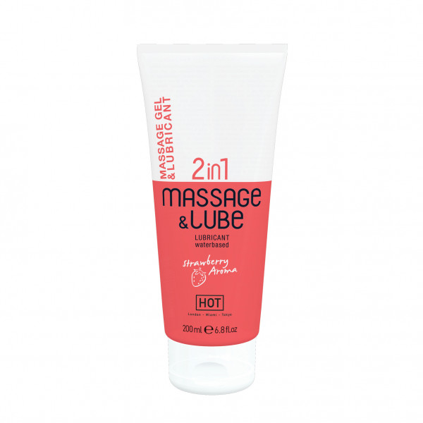 HOT 2in1 Massage &amp; Lube Strawberry 200ml