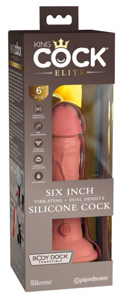 King Cock Elite Vibrating + Dual Density Silicone Cock Naturvibrator