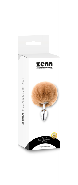 Zenn Deluxe Fluffy Bunny Tail - Brown