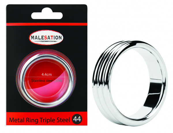 MALESATION Metal Ring Triple Steel 44