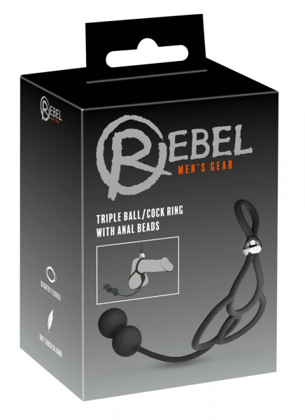 Rebel Triple Ball/Cock Ring + Anal Beads