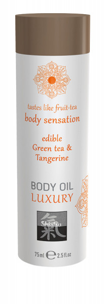 SHIATSU Edible body oil - Green tea &amp; Tangerine 75ml