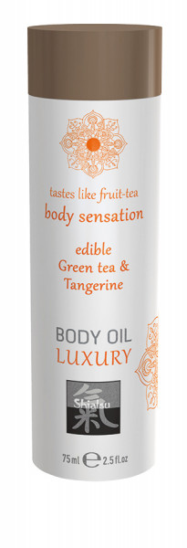 SHIATSU Edible body oil - Green tea & Tangerine 75ml