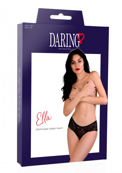 Daring Intimates Ella crotchless cheeky panty Schwarz L/XL