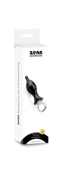 Zenn Black Butt Plug with Small Removable Ring