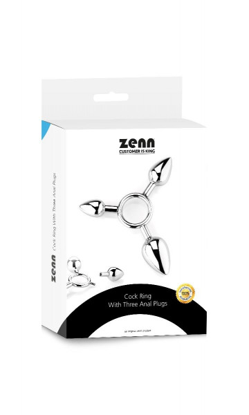 Zenn Cock Ring With Three Anal Plugs