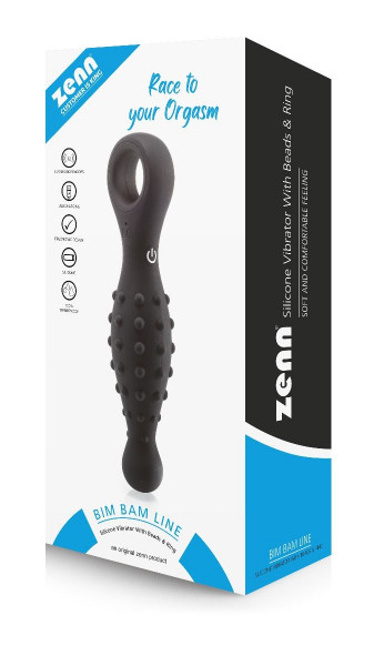 Zenn Vibrating Silicone Anal Plug + Beads &amp; Ring