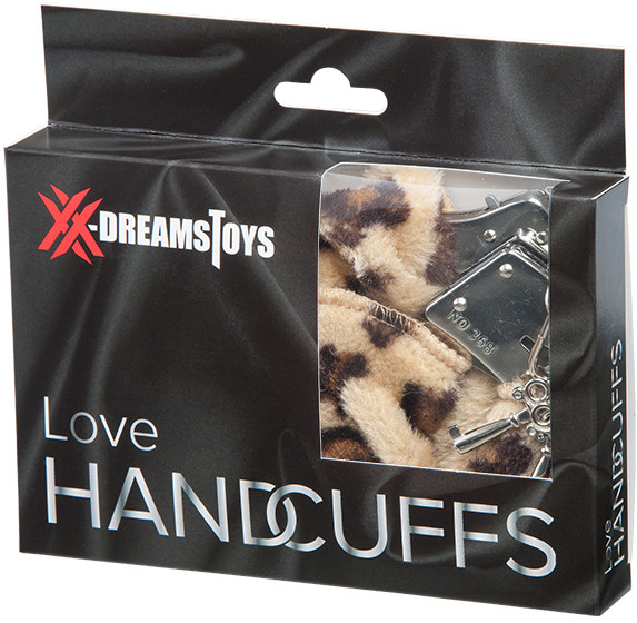 XX-DREAMSTOYS Liebes-Handschellen m. Plüsch Leopard