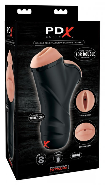 Pipedream Extreme Toyz Double Penetration Vibrating Stroker