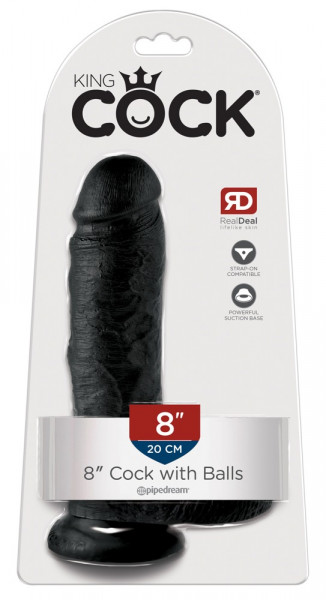 King Cock 8 Zoll with Balls schwarz