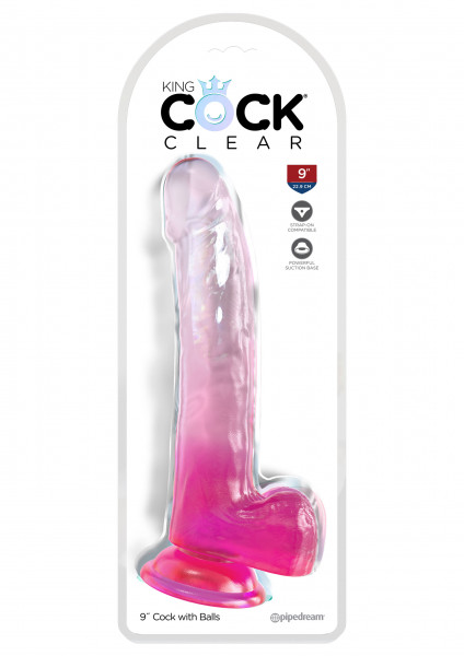 King Cock Cock Clear 9&quot; with balls