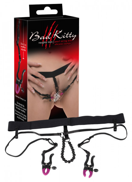 Bad Kitty pearl string&silicone clamp