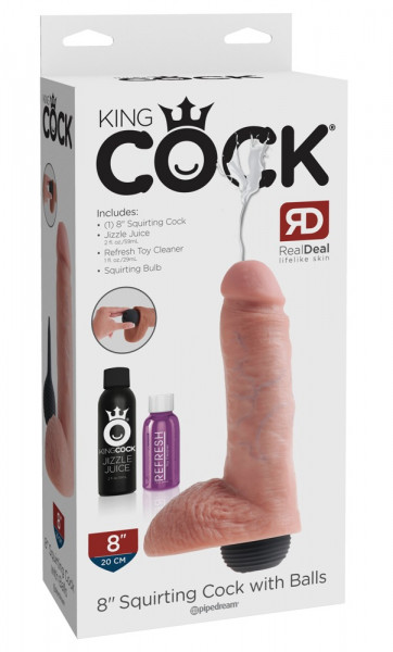 King Cock 8&quot; Squirting Cock with Balls