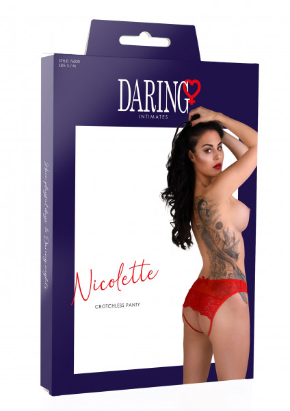Daring Intimates Nicolette crotchless panty Rot L/XL