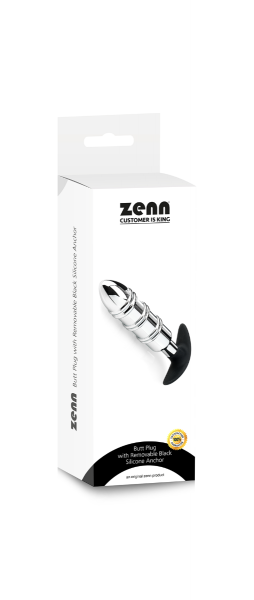 Zenn v2 Butt Plug with Removable Black Silicone Anchor