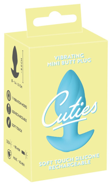 Cuties Vibrating Mini Butt Plug Blue