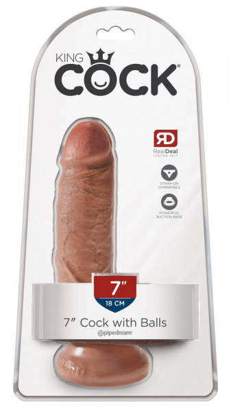 King Cock with Balls 19,4 cm tan