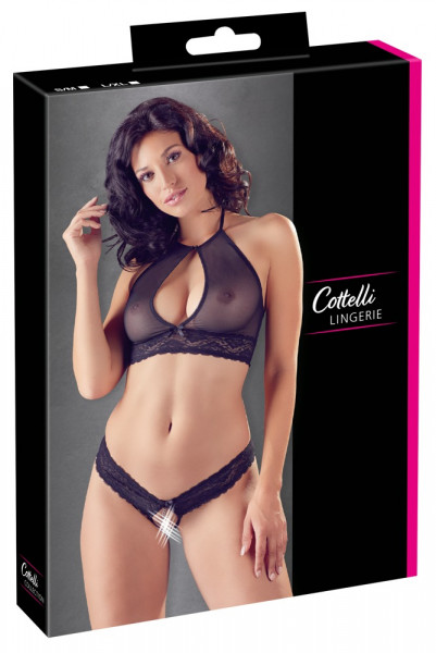 Cottelli Lingerie Bralette &amp; String Set schwarz