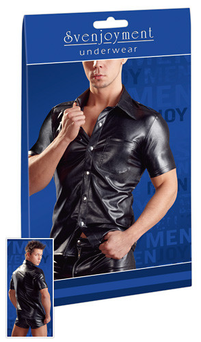 Svenjoyment Herren-Hemd Lederimitat