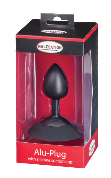 MALESATION Alu-Plug mit Saugfuß mittel, schwarz