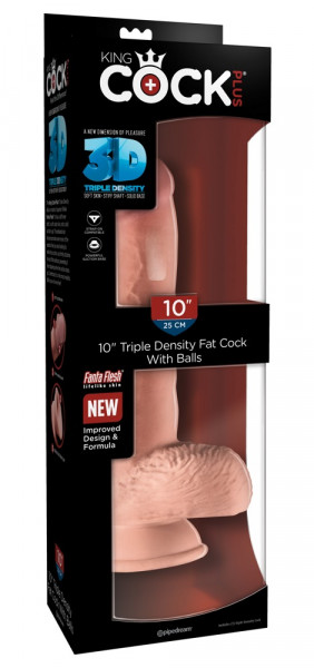 King Cock 10&quot; Triple Density fat Cock with Balls hell
