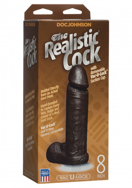 DOC JOHNSON The Realistic Cock 8 inch schwarz