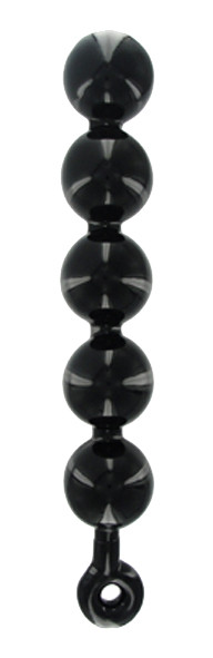 MASTER SERIES Black Baller Anal Beads