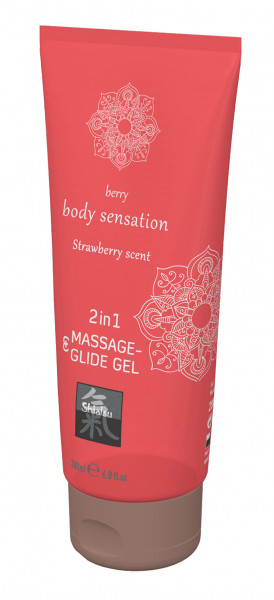 SHIATSU Massage-&amp; Glide Gel 2in1 Strawberry 200ml