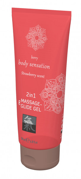 SHIATSU Massage-& Glide Gel 2in1 Strawberry 200ml