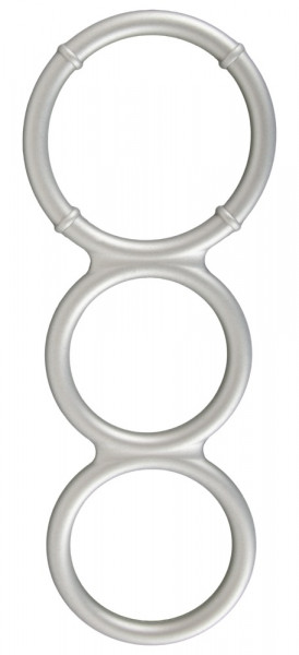 You2Toys Metallic Silicone Triple cock and ball ring