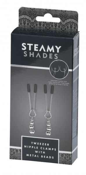 STEAMY SHADES Tweezer Nipple Clamps with Metal Beads