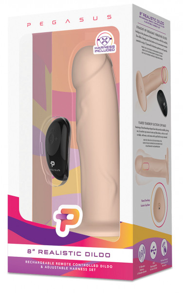 PEGASUS 8&#039; Realistic Dildo &amp; Harness Set