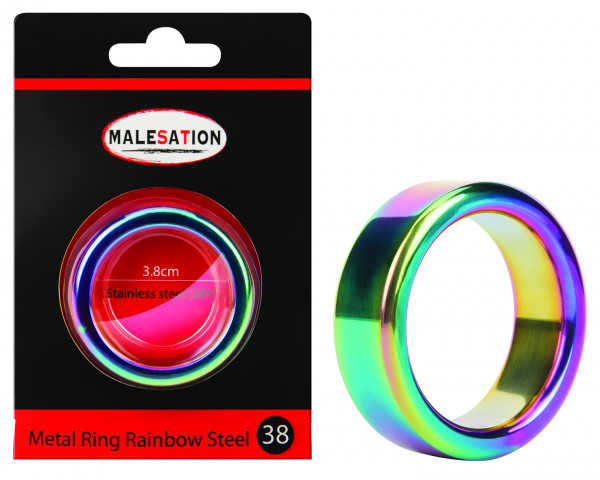 MALESATION Metal Ring Rainbow Steel 38