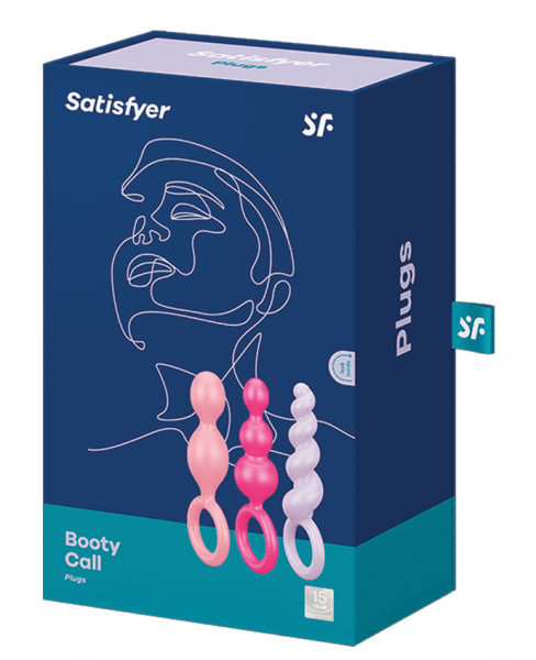 SATISFYER Booty Call Plugs Pack pink-purple-red