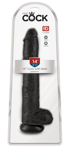 King Cock 14&quot; Cock with Balls black