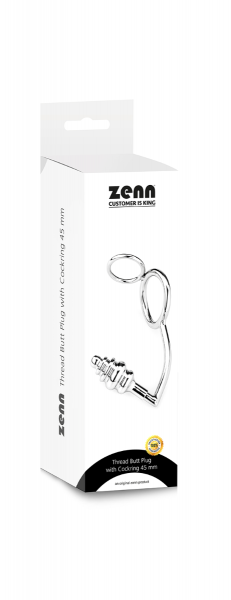 Zenn Thread Butt Plug with Cockring 45 mm