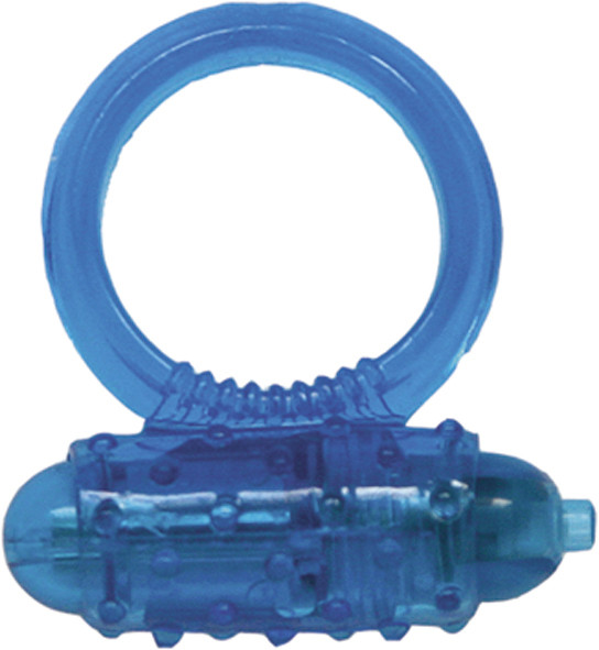 Seven Creations Silicone Soft Cock-Ring blue m. Vibr.