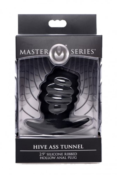 MASTER SERIES Ass Tunnel Ribbed Hollow Anal Plug small