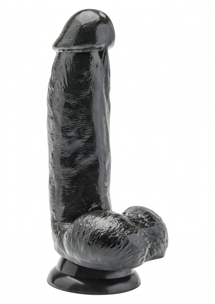 Get Real Dildo 6 inch with Balls Schwarz