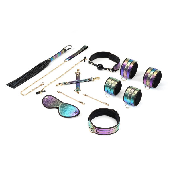 Liebe Seele VIVID Rainbow 8-teilig Lila Glossy Soft Bondage Set