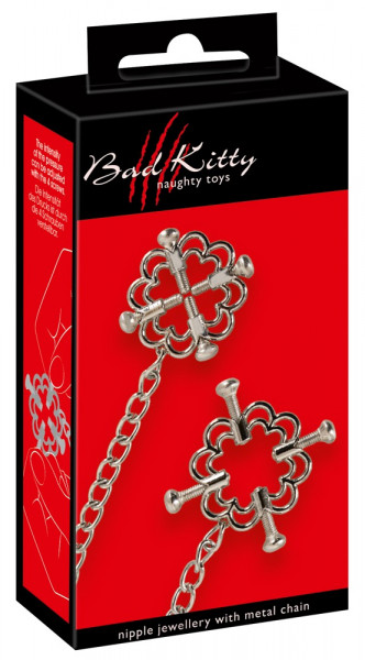 Bad Kitty Nipple Jewellery with Metal Chain
