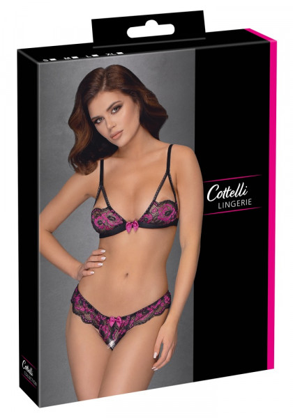 Cottelli Lingerie BH und Slip ouvert Set