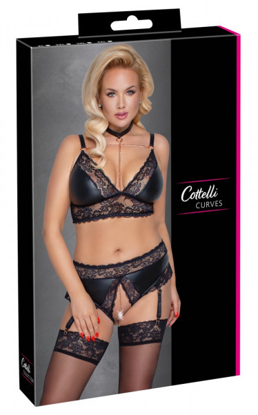 Cotelli Curves Soft-BH + Mattlook Straps-Slip ouvert &amp; Spitze