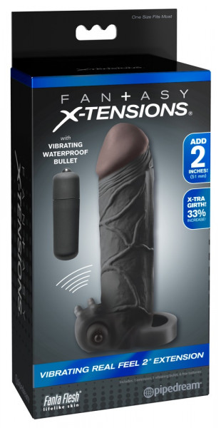 Fantasy x tensions Vibrating Real Feel 2&quot; Extension brown
