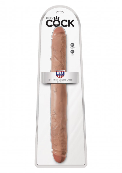 King Cock 16&quot; Thick Double Dildo tan