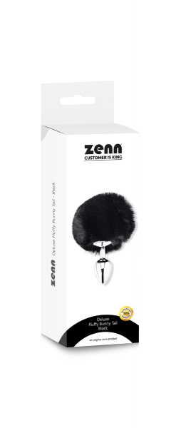 Zenn Deluxe Fluffy Bunny Tail - Black