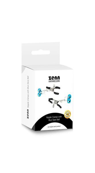 Zenn Nipple Clamps with Blue Slave Bell
