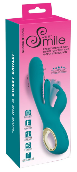 Sweet Smile Rabbit Vibrator with Thrust Function and G-spot Stimulation