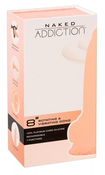 Naked-Addiction 8&quot; Rotating &amp; Vibrating Dong